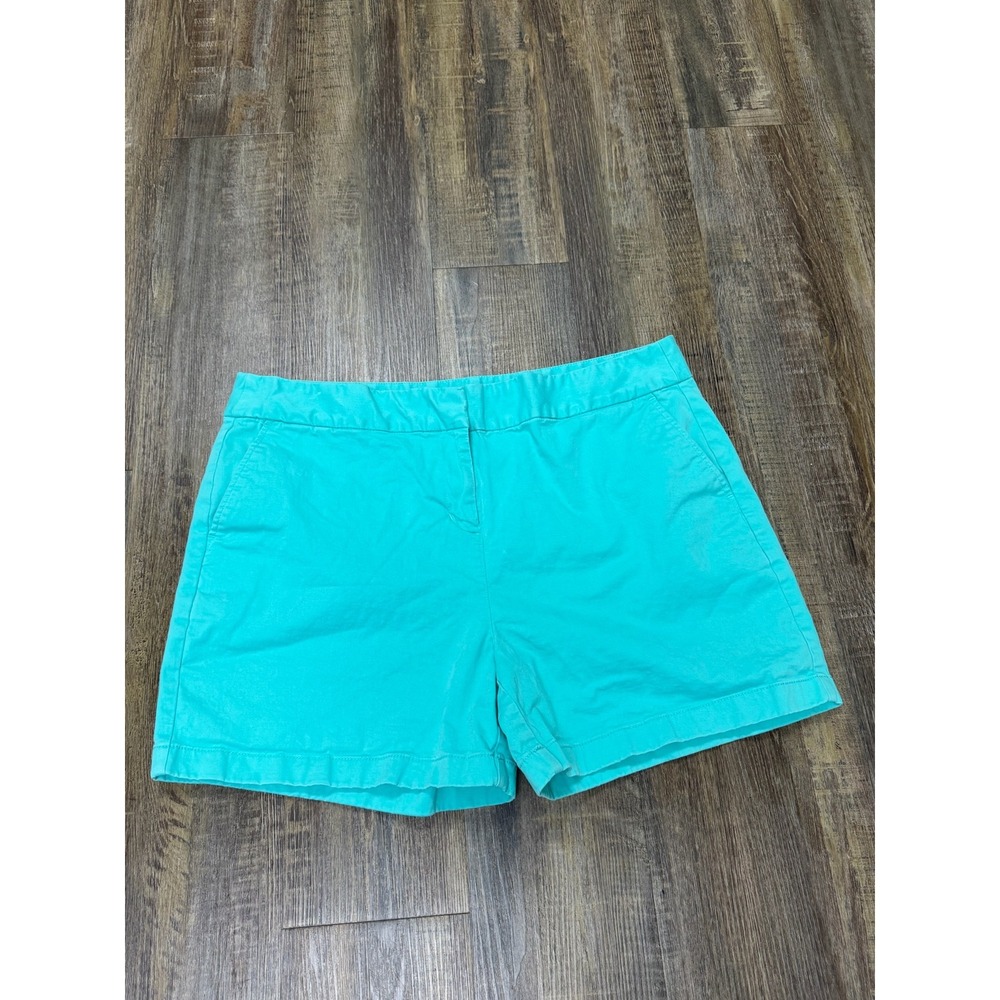Vineyard Vines Womens Chino Shorts Turquoise Aqua Blue Size 16 Stretch Cotton